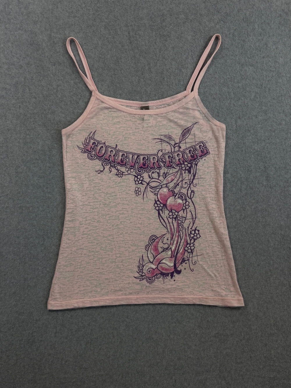 Hot Leathers Pink Forever Free Graphic Tank Top Size Medium